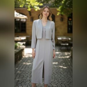 Vintage Joseph Ribkoff Chic dress with bolero spaghetti strap Celadon green